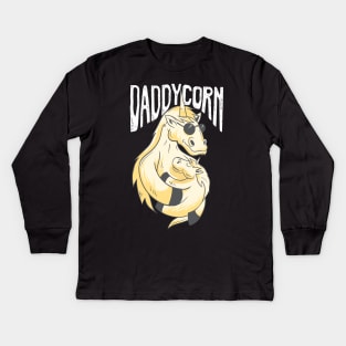 Daddycorn Unicorn Daddy Baby Fathers Day Kids Long Sleeve T-Shirt